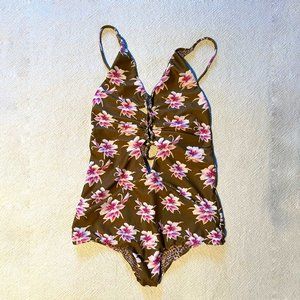 Acacia Swimwear Brown Floral One Piece